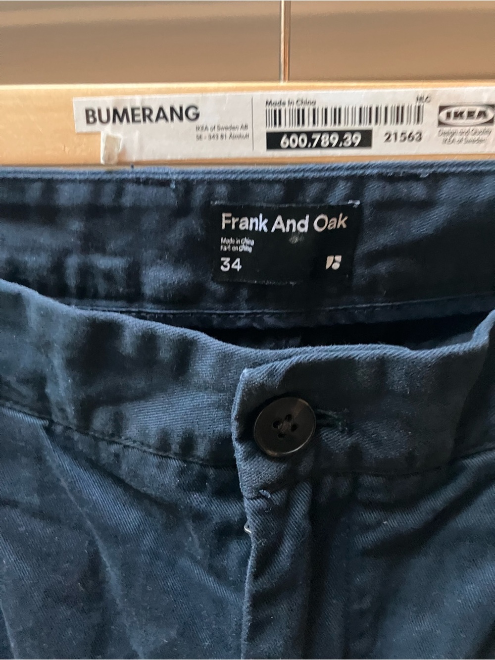 Frank & Oak Dark Navy Chinos - Classic Fit